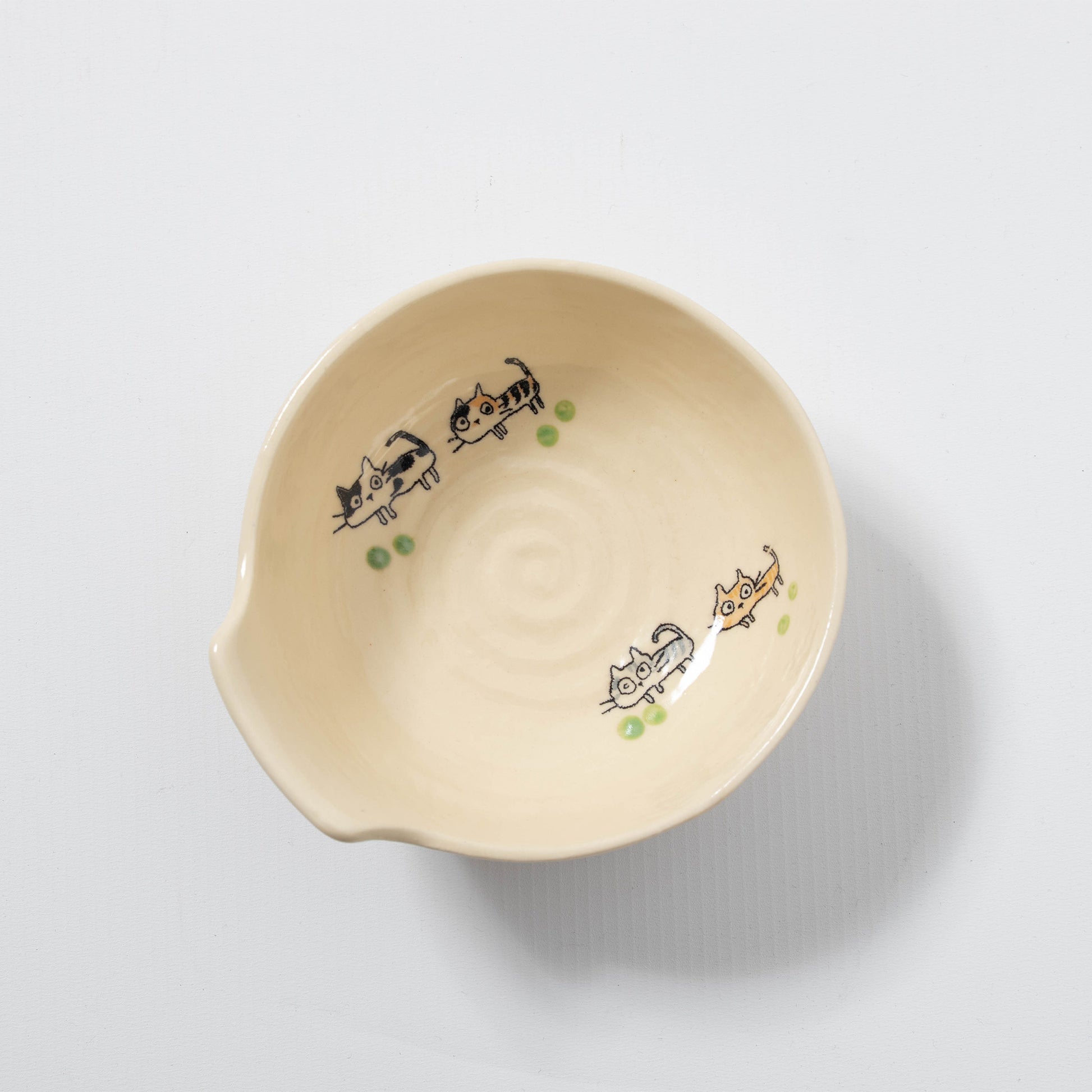 Tab Handle Shallow Bowl - Mike Cat Green