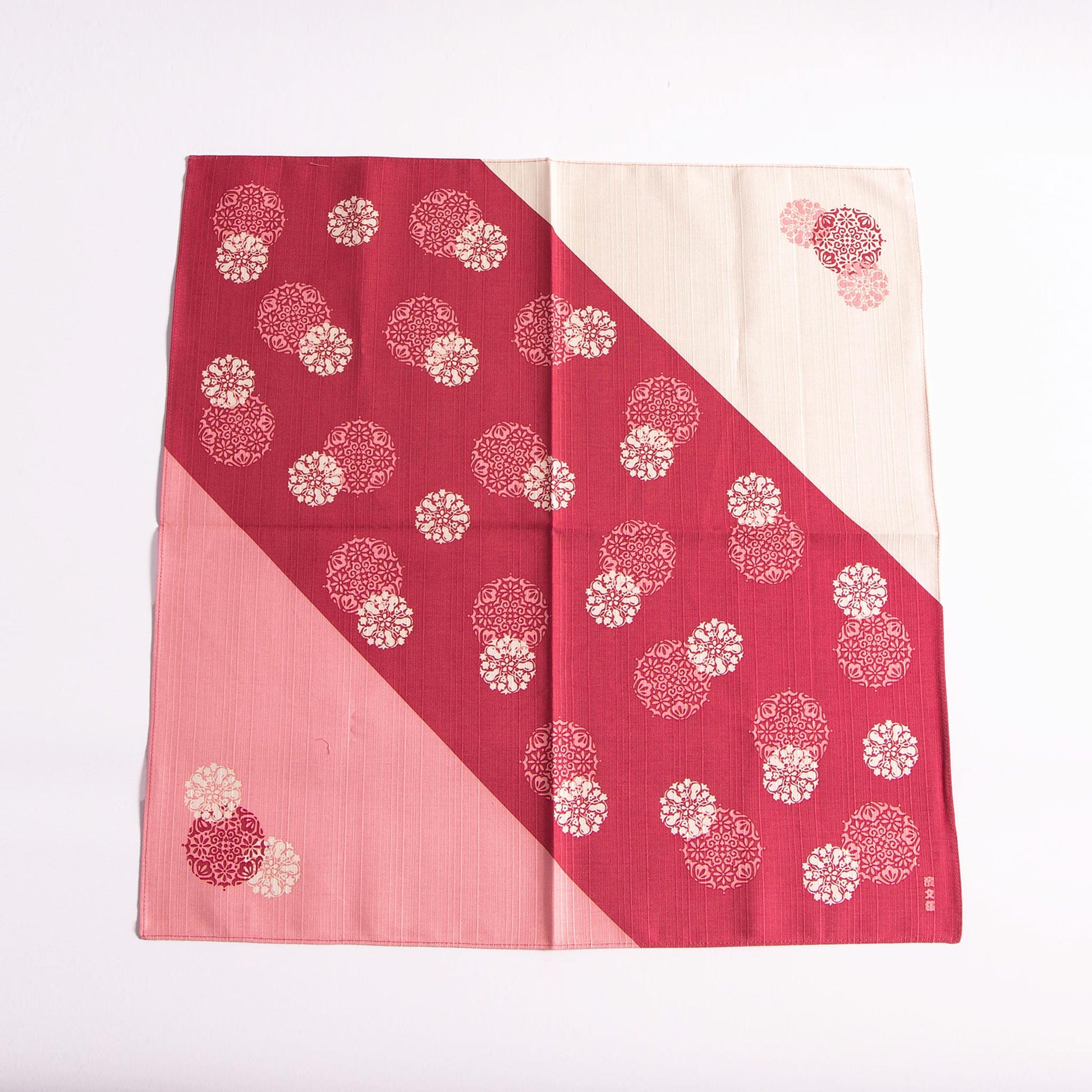 Small Furoshiki - Flower Emblems Pink