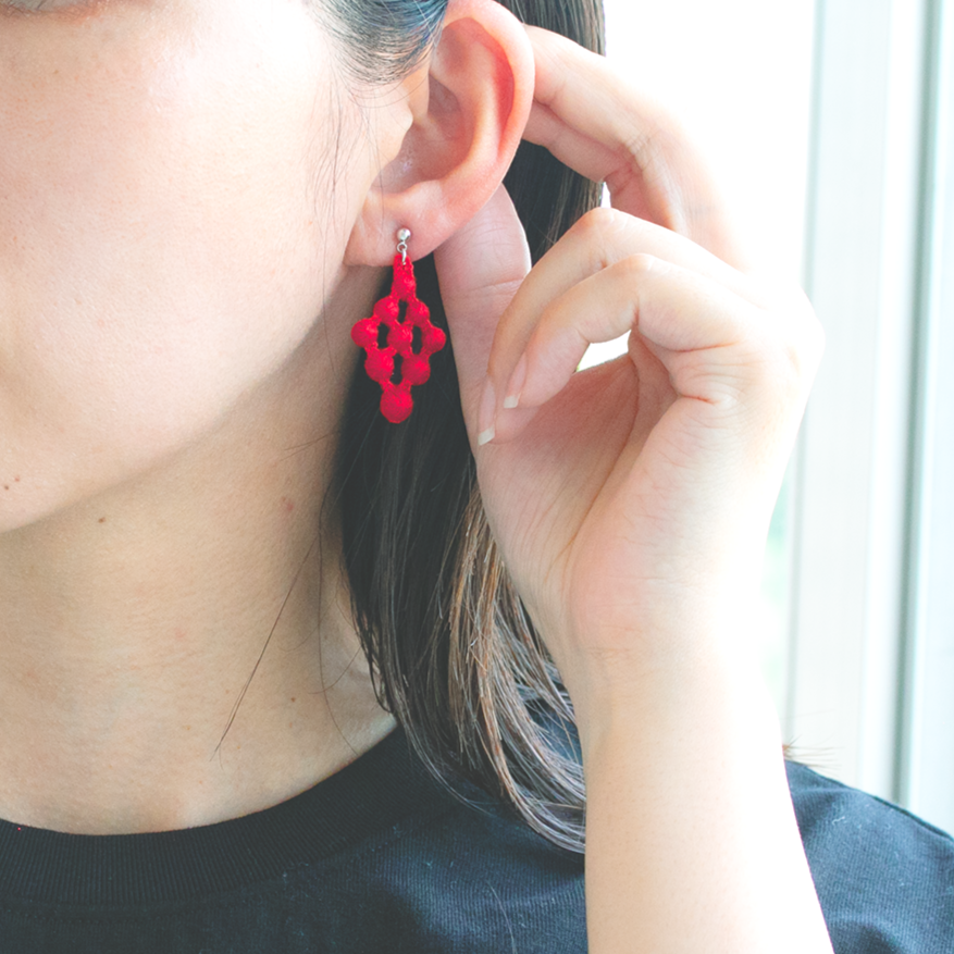 Argyle Earrings - Red