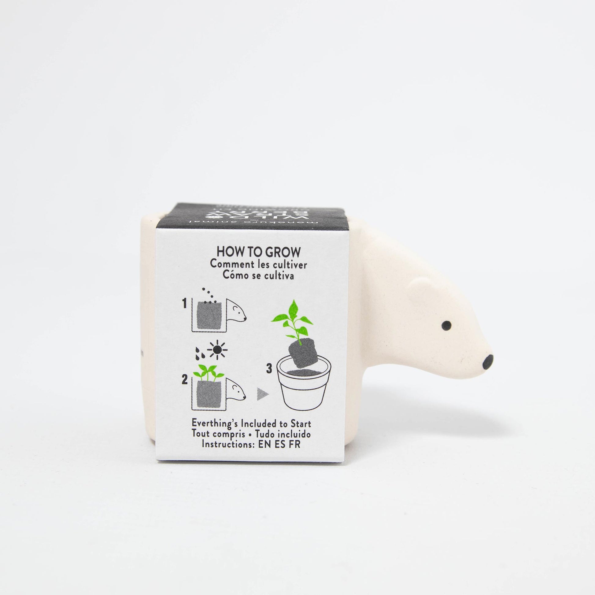 Monokuro Animals Polar Bear - Wild Strawberry Growing Kit