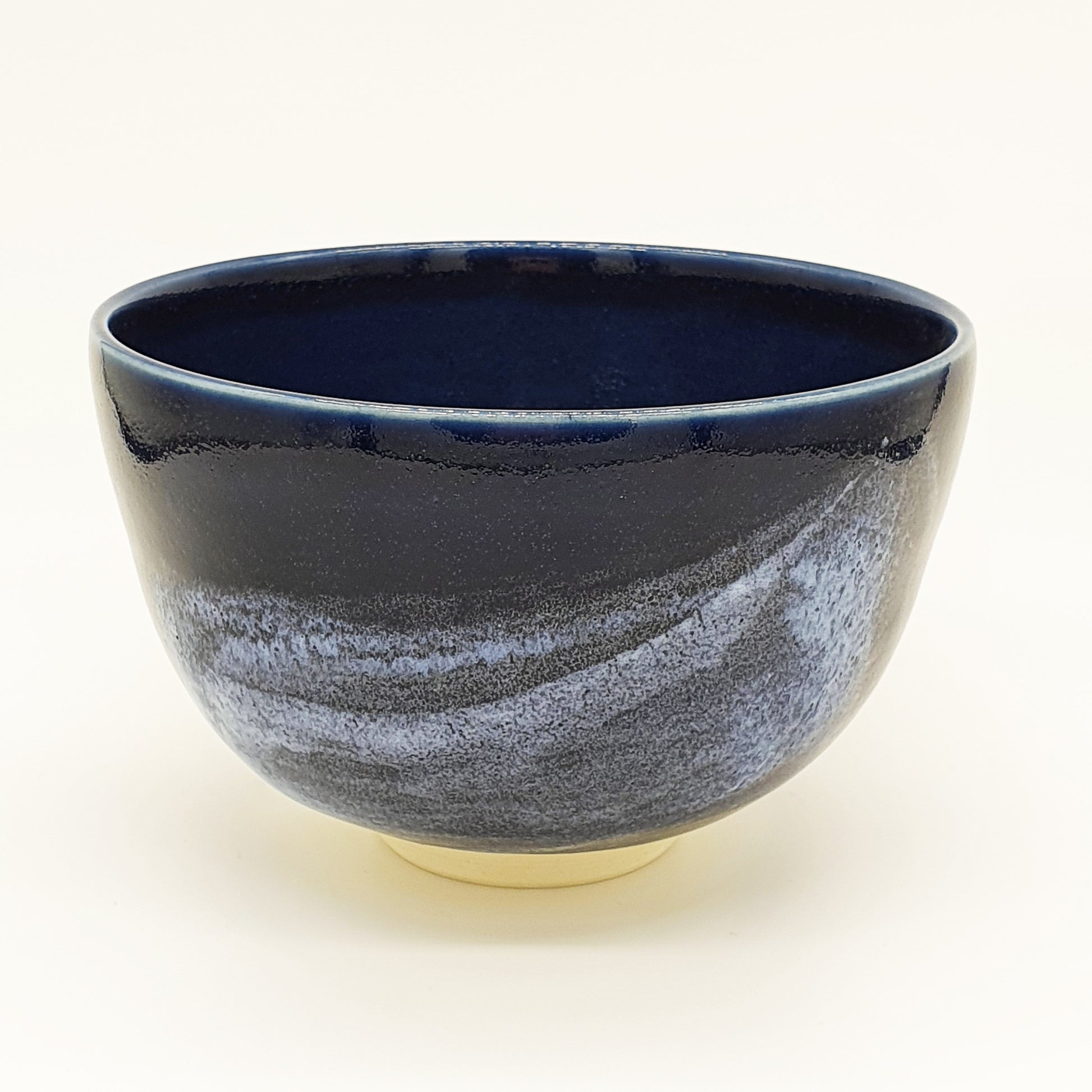 Matcha Bowl - Blue Glaze with Whiter Brush Stroke