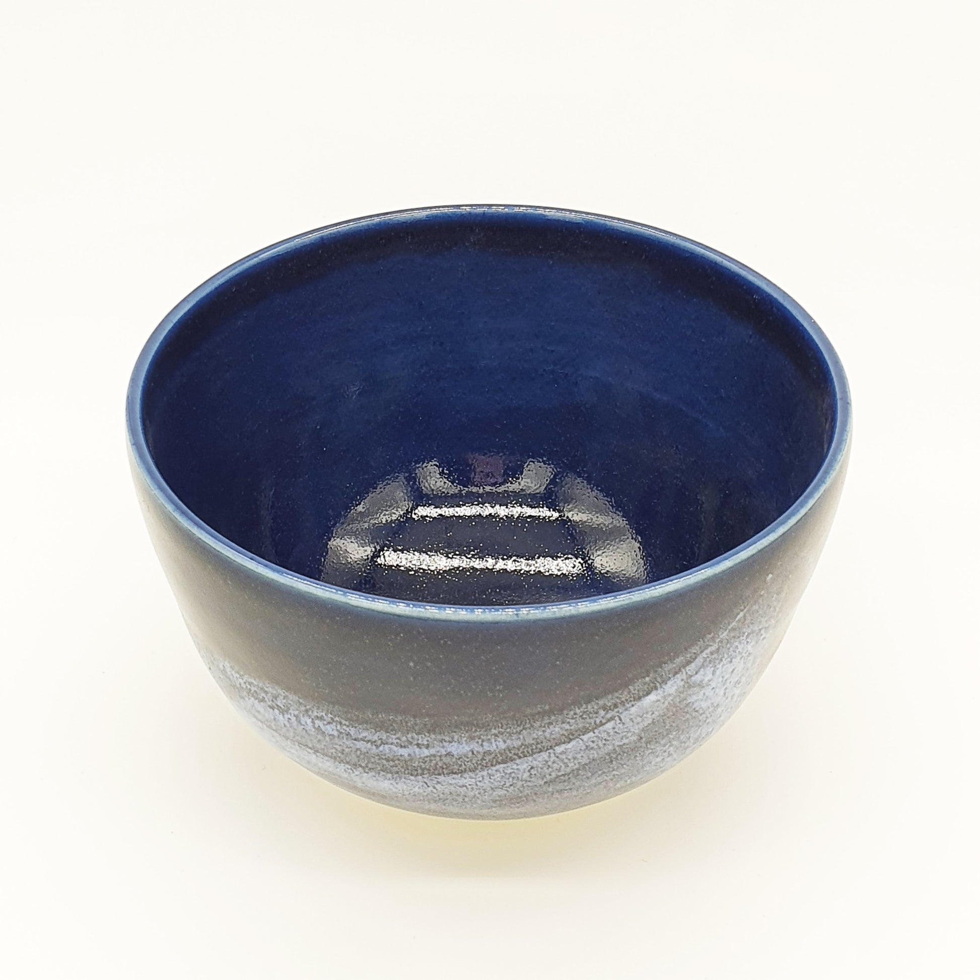 Matcha Bowl - Blue Glaze with Whiter Brush Stroke