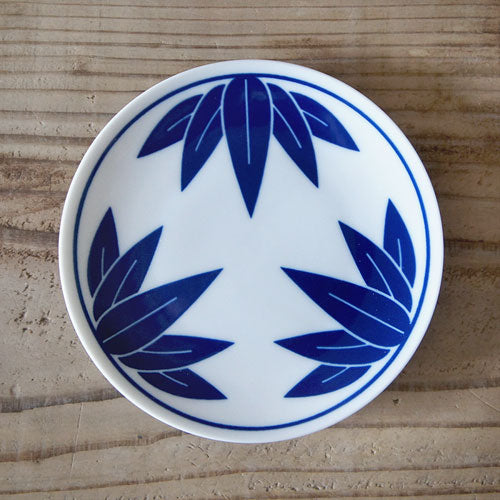 White and Blue Plate - Bamboo 12cm