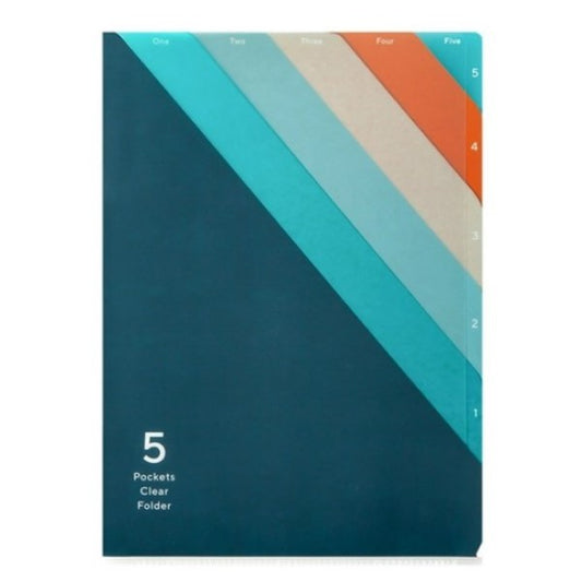 5 Pockets Clear Folder (Stripe or Number)