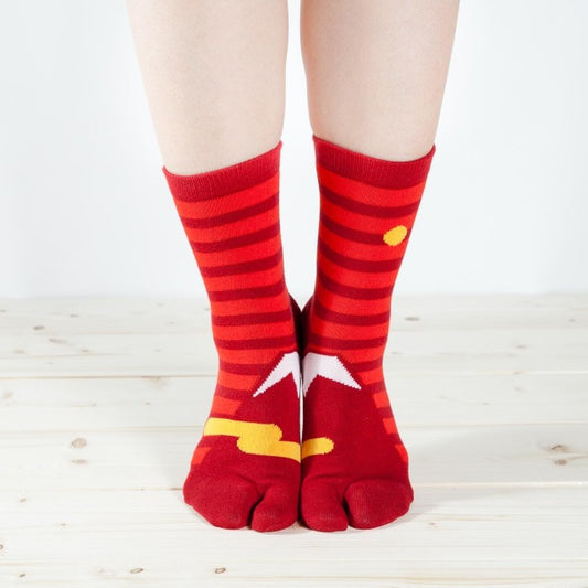 Japanese Tabi Socks - Red Fuji