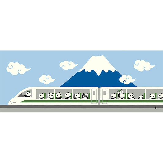 Picture Tenugui - Panda Train