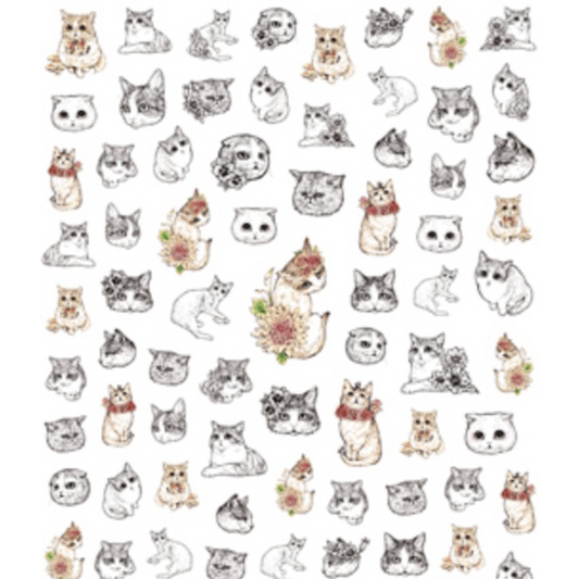 Nail Stickers - Cats and Flowers