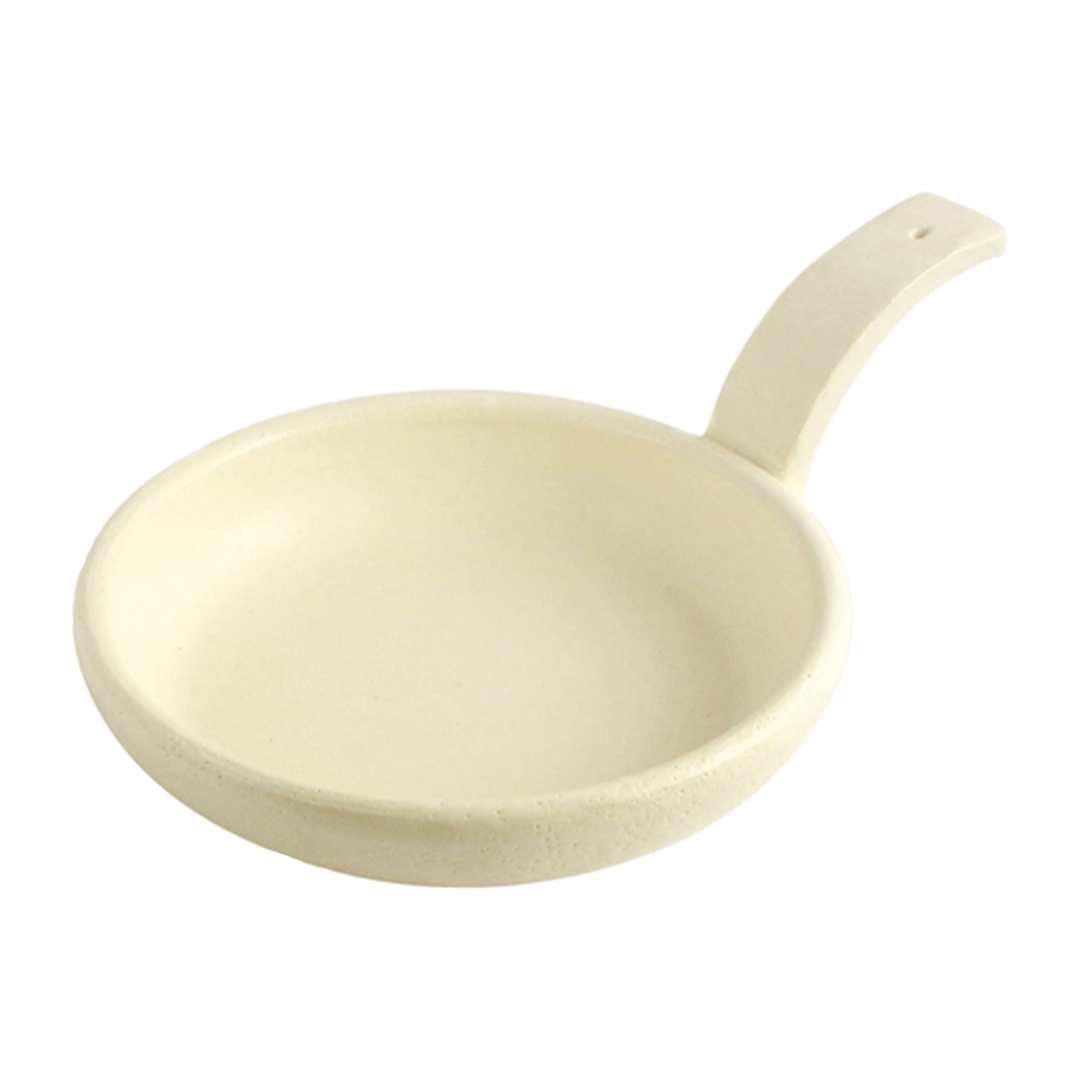 Pan with Heat Resistant Handle - White