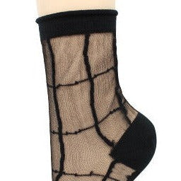 Sheer Socks - Chequer (Various Colours)