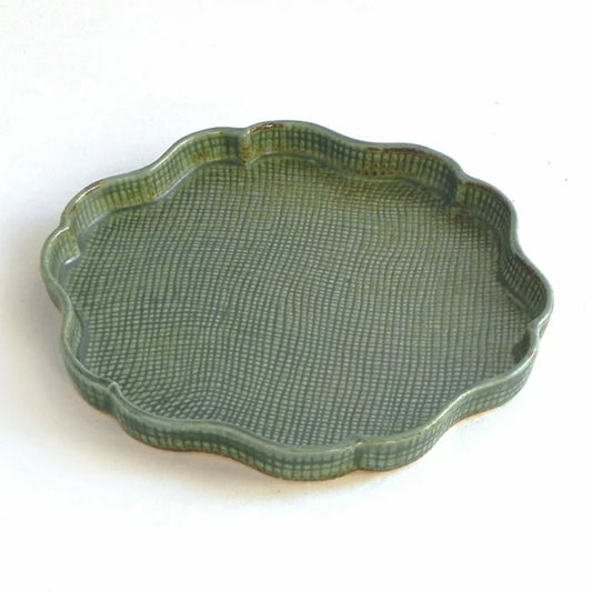 Wasanbon Plate - Green 16cm